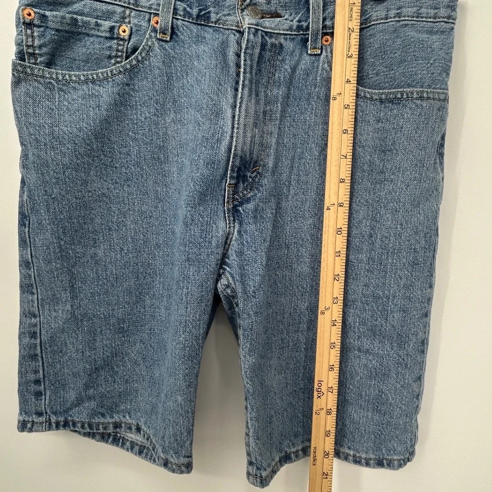 Levi's 505 Denim Shorts Mens 34 Light Wash Jean Shorts Jorts Y2K Skater Casual